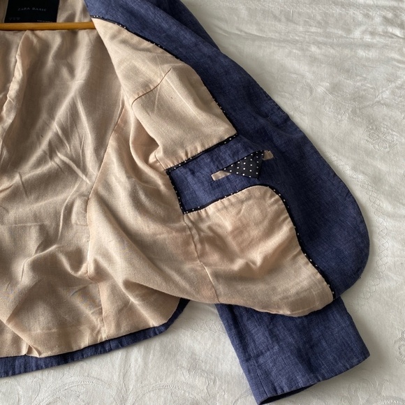 Zara Basic Women's Purplish-Blue‎ Single Button Blazer Size Medium - Picture 6 of 10